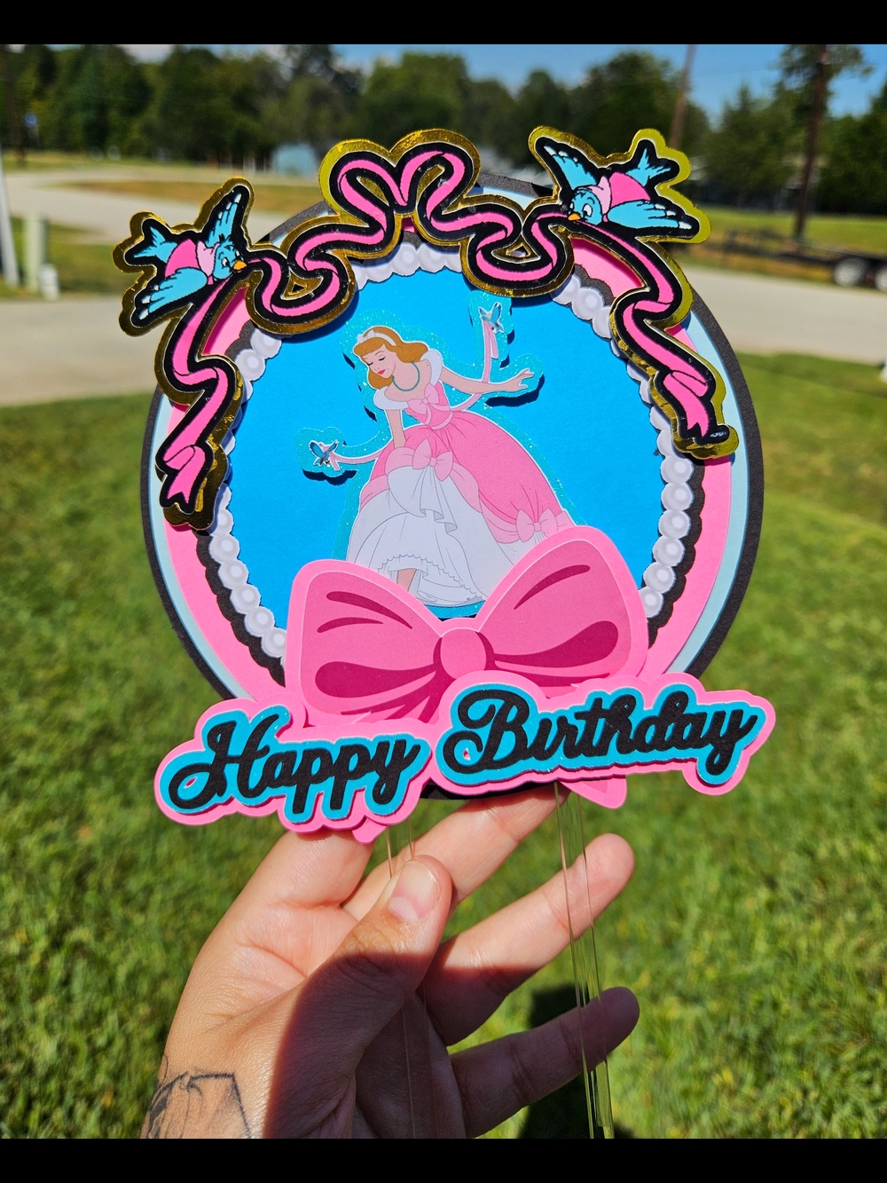 Cinderella Happy Birthday Cake Topper